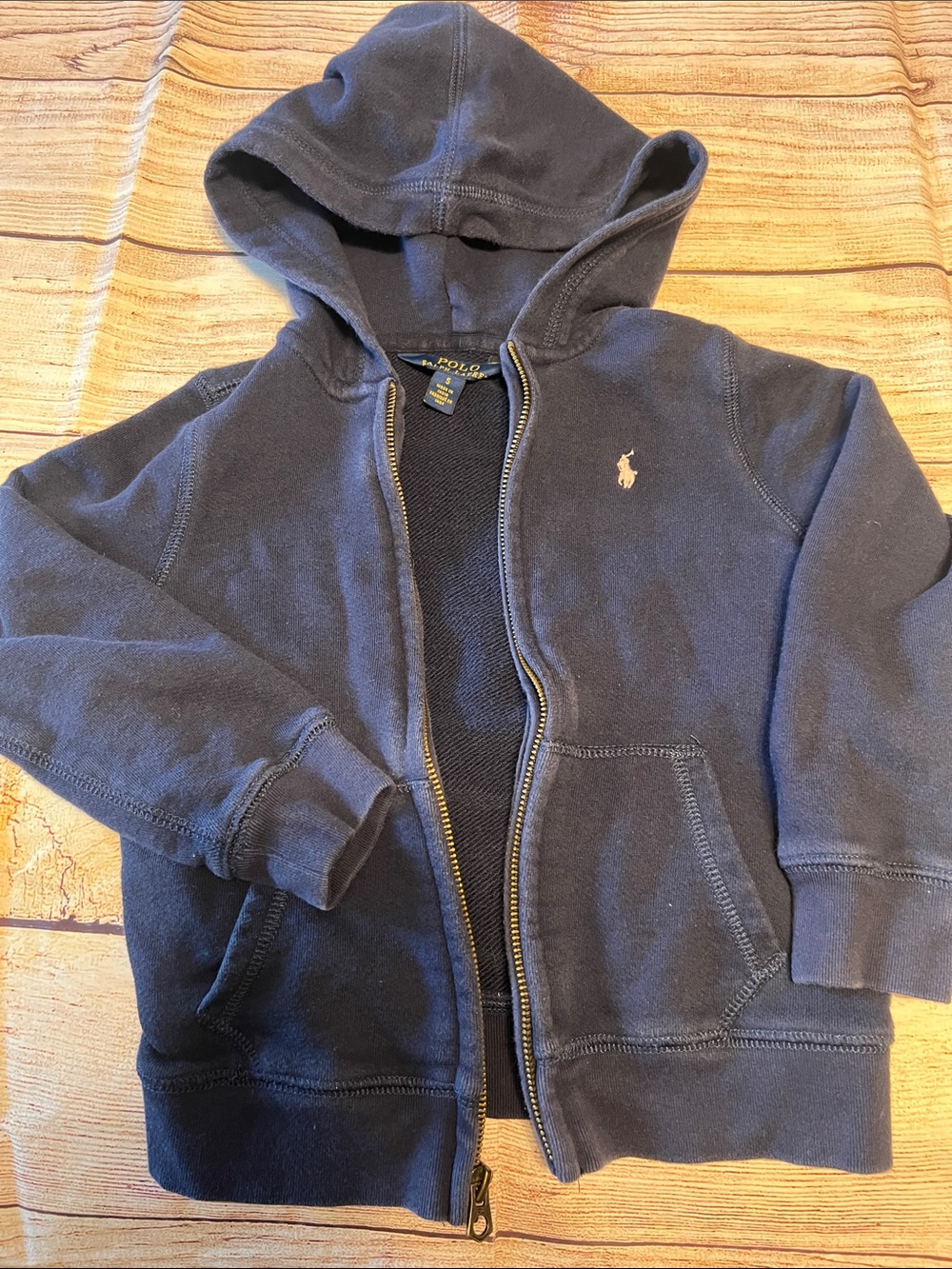 Ralph Lauren Boys' Navy Zip Hoodie with Pony Logo